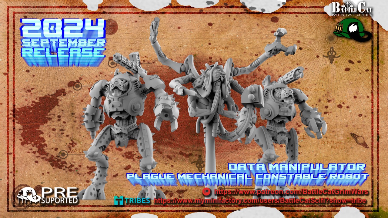 Plague mechanical constable robot with data manipulator
